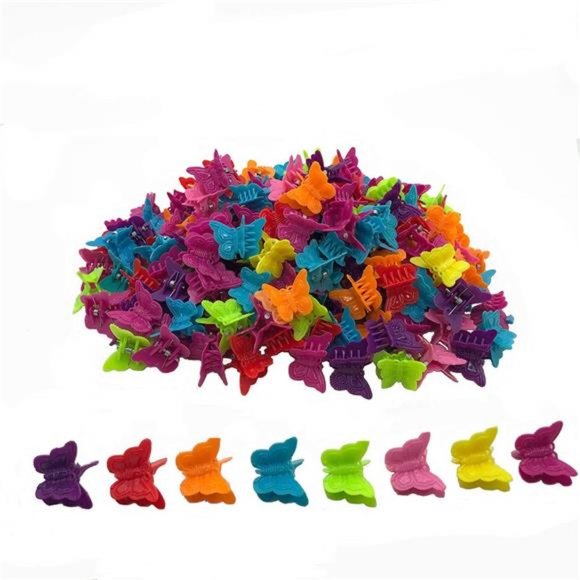 100 Packs Assorted Color Butterfly Hair Clips,Beautiful Mini Butterfly Hair Clip - Picture 2 of 4